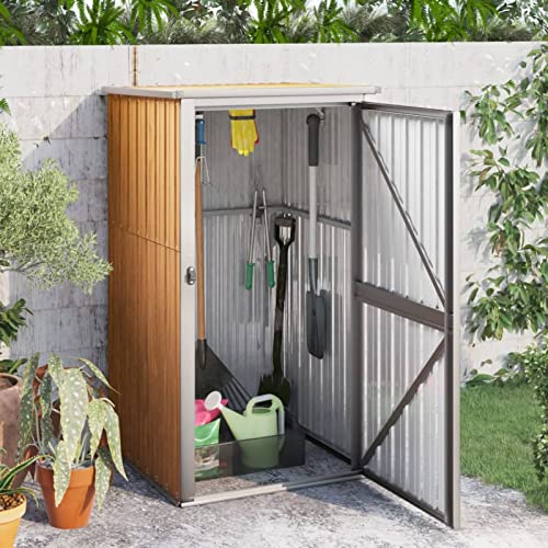 LAPOOH Gerätehaus, Gartenschuppen, Fahrradunterstand, Garden Shed, Geräteschuppen, Gartenschrank, Gartenbox, Lagerschuppen, Gartenhütte, Braun 88x89x161 cm Verzinkter Stahl LAPOOH Gerätehaus, Gartenschuppen, Fahrradunterstand, Garden Shed, Geräteschuppen, Gartenschrank, Gartenbox, Lagerschuppen, Gartenhütte, Braun 88x89x161 cm Verzinkter Stahl von LAPOOH