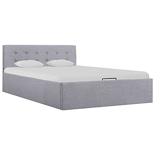 LAPOOH Hydraulisches Bett mit Aufbewahrung, horizontales Klappbett, Doppelbett, Bettgestell, Stoff, hellgrau, 120 x 200 cm LAPOOH Hydraulisches Bett mit Aufbewahrung, horizontales Klappbett, Doppelbett, Bettgestell, Stoff, hellgrau, 120 x 200 cm von LAPOOH