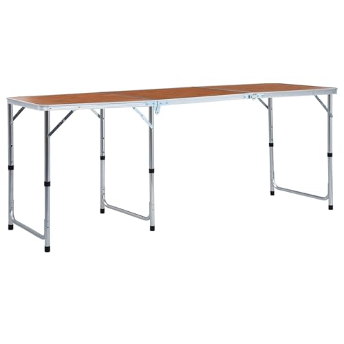 LAPOOH Klappbarer Campingtisch, Klapptisch, Camping Tisch, Tapeziertisch, Balkon Klapptisch, Beistelltisch, Campingmöbel, Aluminium 180 x 60 cm von LAPOOH