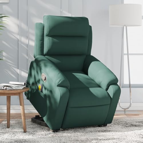 LAPOOH Massagesessel mit Aufstehhilfe Dunkelgrün Samt, Relaxsessel, Fernsehsessel, Kinosessel, Stillsessel - 3205105 von LAPOOH