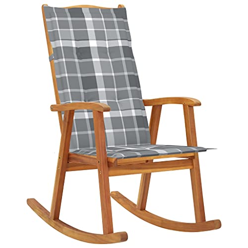 LAPOOH Schaukelstuhl mit Auflagen, Gartenmöbel, Gartensessel, Gartenstuhl, Lounge-Sessel, Terrassenstuhl, Outdoor Chair, Massivholz Akazie von LAPOOH