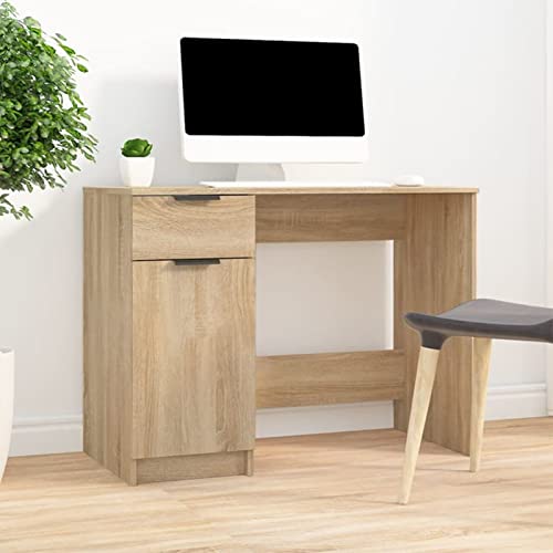 LAPOOH Schreibtisch, Pc Tisch, Computertisch, Bürotisch, Nähtisch, Gaming Tisch, Computer Desk, Sonoma-Eiche 100x50x75 cm Holzwerkstoff von LAPOOH