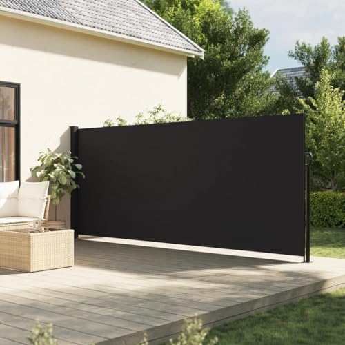 LAPOOH Seitenmarkise Ausziehbar Schwarz 160x600 cm, Balkon Markise, Sonnenschutz, Balkon überdachung, Sonnenmarkise, Terrassen-markisen - 4004519 von LAPOOH