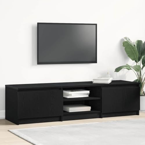 LAPOOH TV-Schrank Schwarz Eichen-Optik 140x40x36 cm Holzwerkstoff, TV Lowboard, Fernsehschrank, Fernsehtisch, Fernseher Schrank, TV Sideboard, TV Board, TV Cabinet, TV Bank, TV Kommode - 862440 von LAPOOH