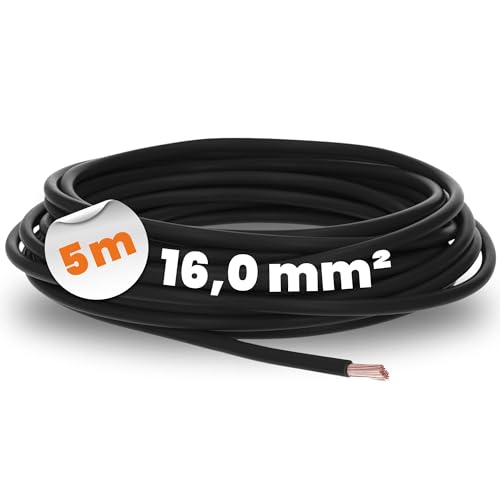 5 Meter Lapp 4520016 H07V-K 16,0 mm² schwarz I Verdrahtungsleitung I Aderleitung flexibel I PVC-Einzelader I Litze 16mm2 I Verdrahtung von Lapp