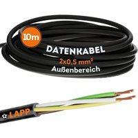 10 Meter Lapp 1030255 LiYY PVC- Steuerleitung 2x0,5 mm² schwarz I LED Kabel 2 adrig I Datenleitung I Signalleitung I lötbares Kabel von LAPP