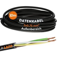 Lapp - 10 Meter 1030269 LiYY pvc- Steuerleitung 3x0,75 mm² schwarz i led Kabel 3 adrig i Datenleitung i Signalleitung i lötbares Kabel von LAPP