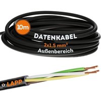 10 Meter Lapp 1030283 LiYY pvc- Steuerleitung 2x1,5 mm² schwarz i led Kabel 2 adrig i Datenleitung i Signalleitung i lötbares Kabel von LAPP
