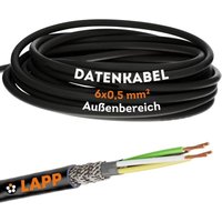 10 Meter Lapp 1030521 LiYCY geschirmte Steuerleitung 6x0,5 mm² I UV-resistent I Signalkabel 6 adrig I Datenkabel für Außenbereich I Lötkabel I von LAPP