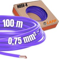 100 Meter Lapp 4510072 H05V-K 0,75 mm² violett I Verdrahtungsleitung I Aderleitung flexibel I PVC Einzelader I Draht Litze 0,75 mm2 I Verdrahtung von LAPP