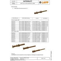 LAPP EPIC® POWER LS1.5 Stiftkontakte LS1.5 F SCM 2MM AU 0,75-1,5 44429331 10St. von LAPP