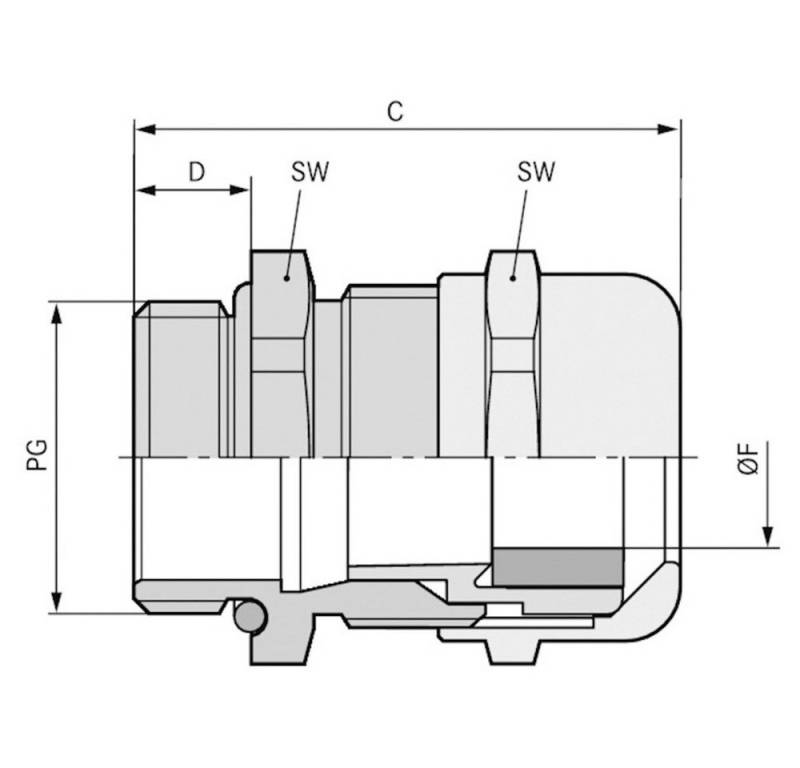 LAPP Kabelverbinder-Sortiment LAPP 52115720 Kabelverschraubung PG11 Messing Messing 50 St., SKINTOP® MS-XL PG 11 von LAPP