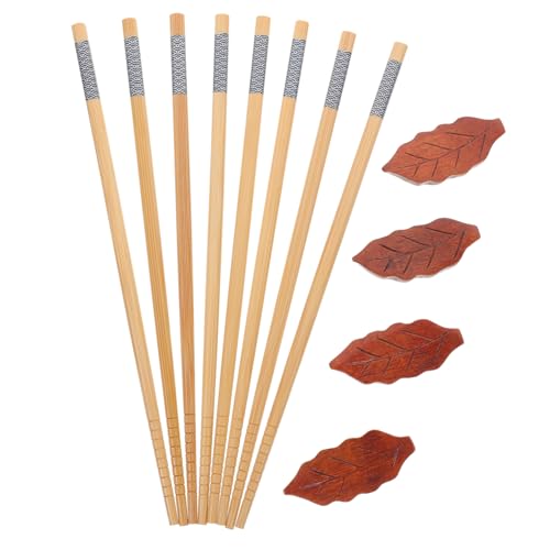 1 Satz Essstäbchen aus Holz mit Halter für Zuhause und Reisen Hochwertiges Holztischgeschirr Wiederverwendbar und von LAPYAPPE