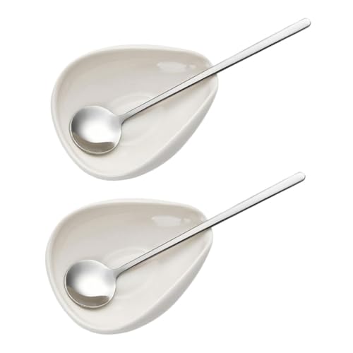 2 Sätze Kaffeemaßlöffel mit Keramik Löffelablage Teiliges für Kaffeebohnen Tee und Gewürze für Bar von LAPYAPPE