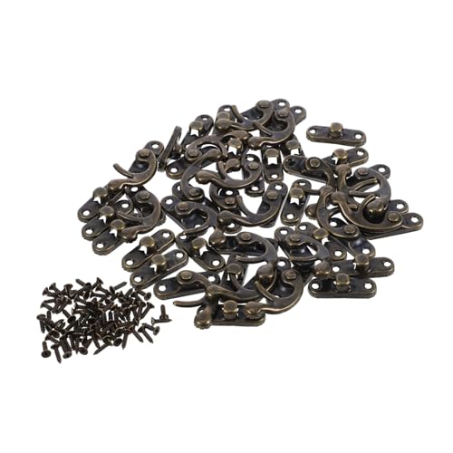 20Stücke Mini Schwingarmverschluss aus Antiker Haspenverschluss für Schmuckschatullen Koffern Bastelprojekte Langlebiger Metallverschluss Einfache Handhabung von LAPYAPPE