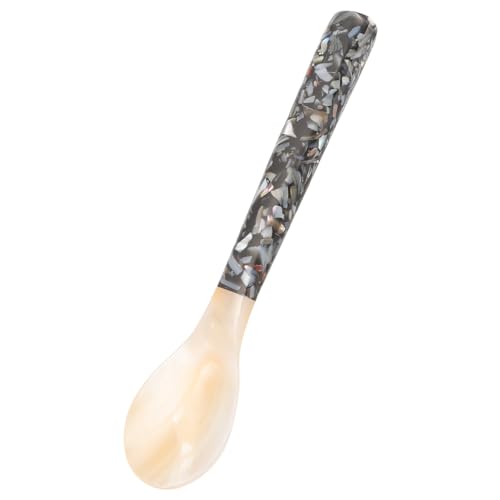 LAPYAPPE Muschellöffel Kleiner Dessertlöffel Multifunktionaler Servierlöffel Durchsichtiger Esslöffel für Kaffee Suppe und Dessert für Zuhause und Cafés von LAPYAPPE
