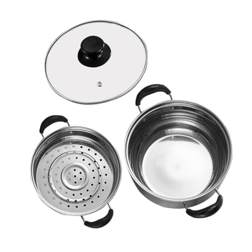 LAPYAPPE 1 Satz Dampfgarer mit Doppelgriffen Kochtopf Dampfeinsatz für Gesundes Spülmaschinengeeignet für Gemüse von LAPYAPPE