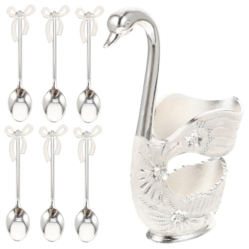 LAPYAPPE 1 Satz Swan Form Löffelhalter Set Eleganter Metall Löffelhalter für Kaffee Dessert und Obst Kreatives Design für Praktische Aufbewahrung der Küche LAPYAPPE 1 Satz Swan Form Löffelhalter Set Eleganter Metall Löffelhalter für Kaffee Dessert und Obst Kreatives Design für Praktische Aufbewahrung der Küche von LAPYAPPE