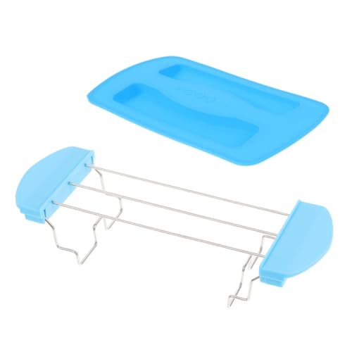 LAPYAPPE 1 Satz Toaster Grill Gestell Toaster-Sandwichkäfig Bindestrich Vertikaler Brotständer Griddle Warmhalterost Toastständer für Brot Toast-Warmhalter Kieselgel Himmelblau von LAPYAPPE