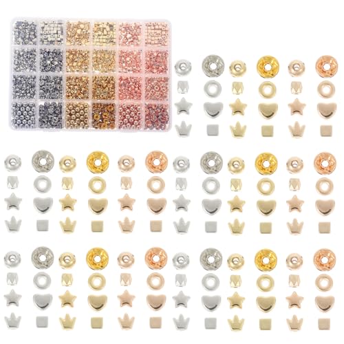 LAPYAPPE 1 Schachtel Teiliges DIY Spacer Perlen für Schmuckherstellung Bunte Mix Perlen für Halsketten Armbänder Ohrringe Vielseitige Formen für Kreative Schmuck DIY Projekte und Geschenke von LAPYAPPE