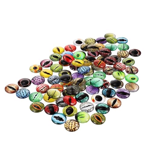 LAPYAPPE 100 Stück Glasaugen Flach Rückseite für DIY Puppen Basteln und Handarbeiten Vielseitige Kunstaugen für Puppen Schmuck und Dekorationsprojekte von LAPYAPPE