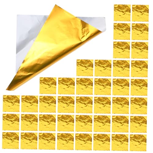 LAPYAPPE 100 Stück Schokoladenverpackungsfolie aus Aluminium Quadratische Papierblätter für Selbstgemachte Süßigkeiten für Ostern und Verschiedene Anlässe von LAPYAPPE