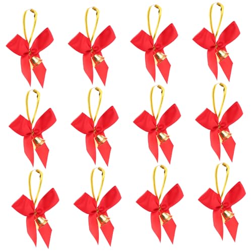 LAPYAPPE 12stücke Schleifen Zum Basteln Weihnachtsschmuck Zum Aufhängen Rote Schleifen Mit Glockendesign Für Weihnachtsbaum-Dekoration Geschenke Verpacken Und Party-Dekorationen LAPYAPPE 12stücke Schleifen Zum Basteln Weihnachtsschmuck Zum Aufhängen Rote Schleifen Mit Glockendesign Für Weihnachtsbaum-Dekoration Geschenke Verpacken Und Party-Dekorationen von LAPYAPPE