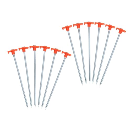 LAPYAPPE 16 Stück Teiliges Robustes Zelt-Hering Edelstahl Verlängerte Schwere Zeltheringe für Harte und Weiche Böden Windfeste Outdoor Camping Bodenanker für Zelte Markisen und Strandzelte von LAPYAPPE