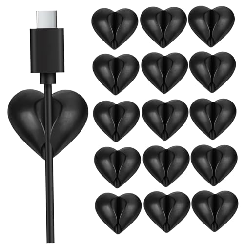 LAPYAPPE 16Stücke Kabel Clips Selbstklebend Herzförmig Kabelmanagement für Zuhause Büro Starke Klebrigkeit Kompakt Platzsparend LAPYAPPE 16Stücke Kabel Clips Selbstklebend Herzförmig Kabelmanagement für Zuhause Büro Starke Klebrigkeit Kompakt Platzsparend von LAPYAPPE