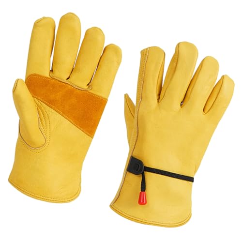 LAPYAPPE 1Paar Hitzebeständige Grillhandschuhe aus Rindsleder Robuste Ofenhandschuhe für Camping Grillen Verstellbar für Optimalen LAPYAPPE 1Paar Hitzebeständige Grillhandschuhe aus Rindsleder Robuste Ofenhandschuhe für Camping Grillen Verstellbar für Optimalen von LAPYAPPE