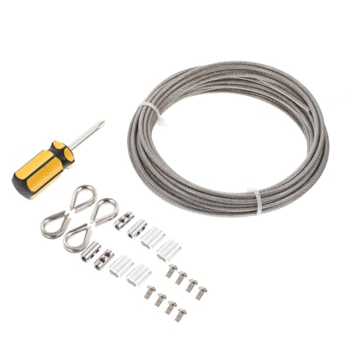 LAPYAPPE 1Satz Kabelseil Set Drahtseil mit Klemmen und Hülsen für Garten Balkon und Vorhänge und Korrosionsbeständig Installieren für DIY Projekte LAPYAPPE 1Satz Kabelseil Set Drahtseil mit Klemmen und Hülsen für Garten Balkon und Vorhänge und Korrosionsbeständig Installieren für DIY Projekte von LAPYAPPE