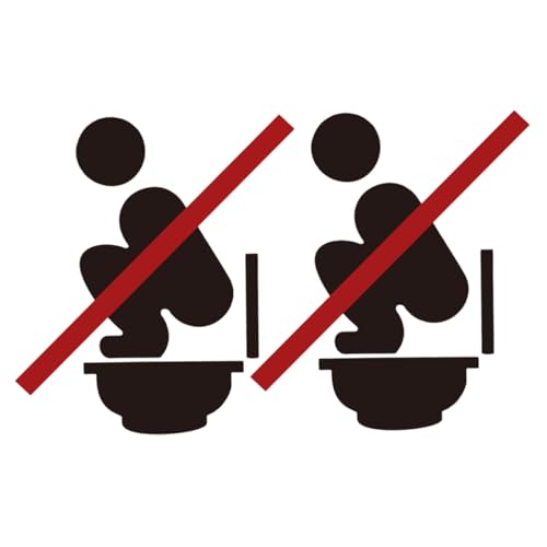 LAPYAPPE 2 Blätter Abnehmbare Toilettenschild Aufkleber Selbstklebende Wc Zeichen für Badezimmer und Gemeinschafts Toiletten Leicht Anzubringen Wiederverwendbar für Glatte Flächen Wie von LAPYAPPE