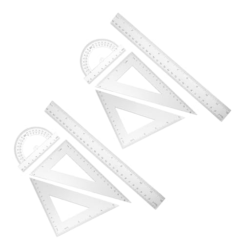 LAPYAPPE 2 Sets Geometrie Werkzeug Set Dreieck Schulgeometrie Winkelmesser Dreieck Lineal Set Gleichseitiges Metrisches Lineal Zum Unterrichten Von Messen Zeichnen Lineal Mit von LAPYAPPE
