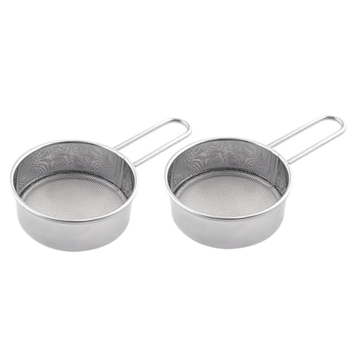 LAPYAPPE 2 Stück Mehlsieb mit Ergonomischem Griff Rostfrei Langlebig Vielseitig für Backen Mehl Puderzucker Küchensieb für Feines und Backzubehör von LAPYAPPE