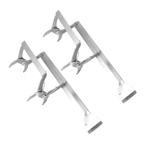 LAPYAPPE 2 Stück Metall Bienenstock Rahmenhalter mit Integriertem Schaber Multifunktionales Imkereigerät für Präzises Honigschleudern Ergonomischer Griff Langlebiges Bienenrahmen von LAPYAPPE