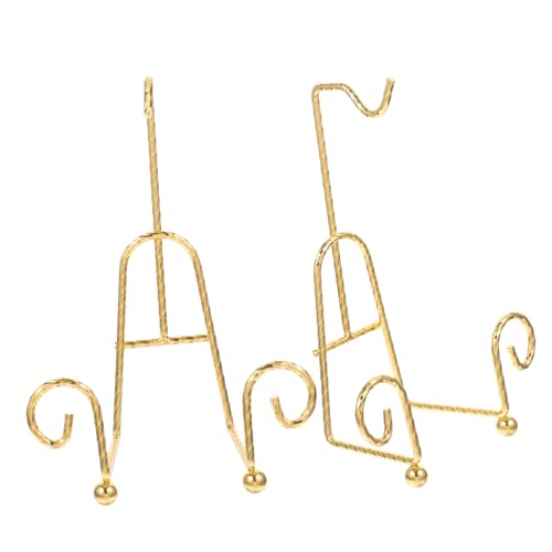 LAPYAPPE 2 Stück Metall Display Ständer für Tassen und Teller Stabile Halterung für Porzellan und Keramik Eleganter Goldfarbener Cup Display Stand für Küche Wohnzimmer Vitrine und von LAPYAPPE