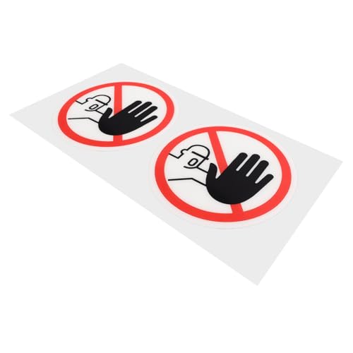 LAPYAPPE 2 Stück Selbstklebendes Warnschild Nicht Berühren PVC Langlebig Abziehbarer Warnaufkleber für Gefahrenschutz Klare Muster Geeignet für Lager und Industriegeräte Teiliges von LAPYAPPE