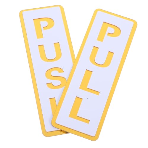 LAPYAPPE 2 Stück Teiliges Acryl Push pull Türschild Selbstklebend Wasserfest Goldfarben Einfache Anbringung Lesbar Geeignet für Glas Holz Metall Kunststofftüren im Büro und von LAPYAPPE