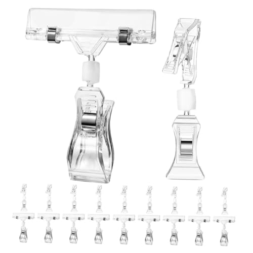 LAPYAPPE 20Stücke Rotierbare Preisschildhalter Clips Klare Anzeigeclips für Merchandising Doppelseitige Kartenhalter für Geschäfte und Veranstaltungen von LAPYAPPE