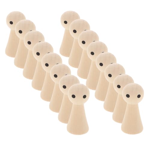 LAPYAPPE 20 Stück Teiliges Unvollendete Holzpuppen Natürliche DIY Holzfiguren zum Bemalen Kindgerechte Kreative Holzspielzeuge für Eltern junge Mädchen bastelaktivitäten und von LAPYAPPE