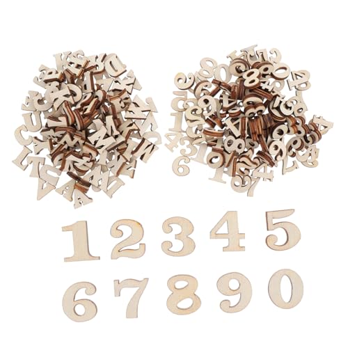 LAPYAPPE 200 Stück Teiliges Set Natürliche Holzbuchstaben und Zahlen zum Basteln für Diy Projekte Frühe Lernförderung Wanddekoration und Kreative Heimgestaltung von LAPYAPPE