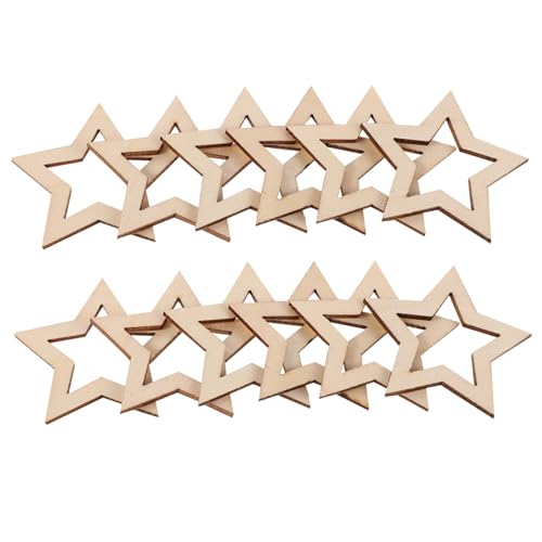 LAPYAPPE 25 Stück Teiliges Hohle Kleine Holzsterne zum Basteln Glatte Naturbelassene Holzscheiben Diy-dekoration für Weihnachten Hochzeit Party Kreative Holzornamente von LAPYAPPE