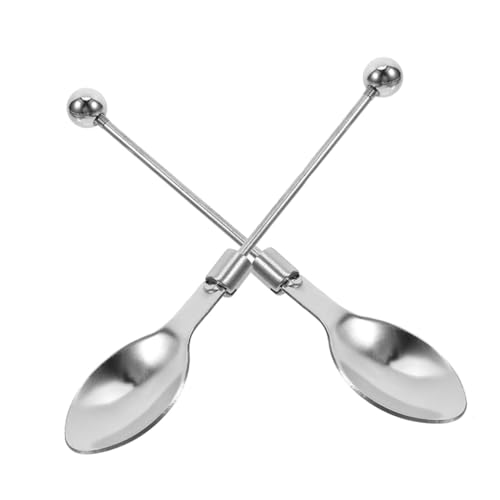 LAPYAPPE 2Er Set Perlen Teelöffel Abendessen Lärm Aufschlag rostfrei Wurstlöffel Party kaffeelöffel gesteckt Löffel zum Servieren von Speisen Geschirr für den Haushalt Zinklegierung Silver von LAPYAPPE