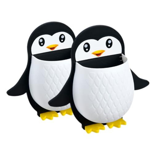LAPYAPPE 2stücke Aufbewahrungsbox Pinguin Form Wandmontage Halter Für Fernbedienung Stifthalter Organizer Schlichtes Design Praktische Aufbewahrungslösung von LAPYAPPE