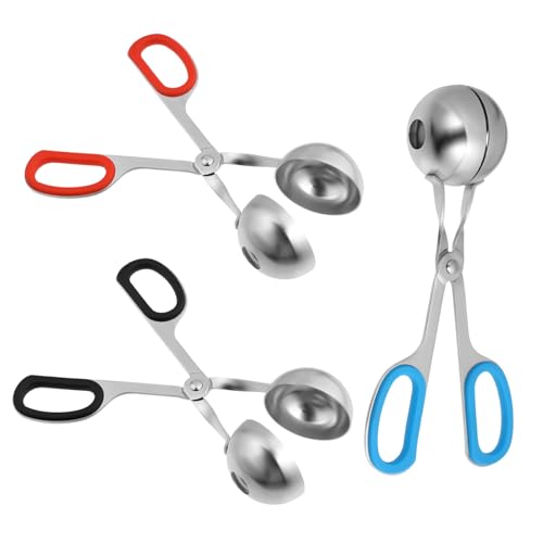 LAPYAPPE 3 Stück Fleischbällchenzange Herstellung Drücken Schaufel Fleischbällchen-maker-löffel Fleischbällchen-maker-tool Form Fleischbällchenwerkzeug Rostfreier Stahl von LAPYAPPE