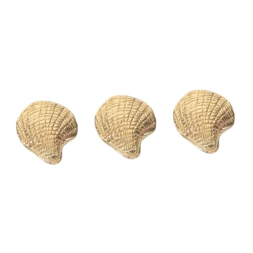 LAPYAPPE 3 Stück Messing Muschelgriff Möbelknopf Komfortabel Griffig für Schrank Kommode Schublade Dekorativer Türknauf Robust Langlebig für Wohnmöbel von LAPYAPPE