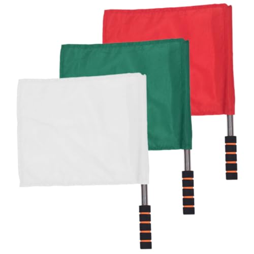 LAPYAPPE 3 Stück Teiliges Warnsignal flaggen Handlich Winken Verkehrssicherheitsflaggen für Rennen Fußball Schiedsrichter Teamunterstützung von LAPYAPPE