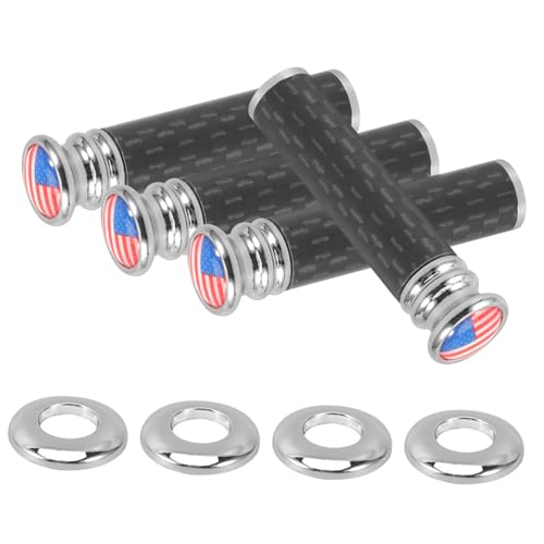 LAPYAPPE 4 Stück Teiliges Car Door Lock Knobs mit American Flag Design Passform Schnelle Montage Carbonfaseroptik Stilvolle Autotürverriegelung für Verbesserten Schutz und Individuelles von LAPYAPPE