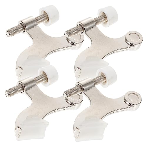 LAPYAPPE 4 Stück Verstellbarer Türstopper aus Verstärktem Zinklegierung mit Gummipuffer für Sicheren Wand und Türschutz für Schlafzimmer und Badezimmer von LAPYAPPE