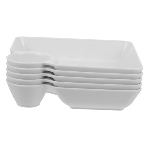 LAPYAPPE 5 Stück Teiliges Servierplatten mit Dip Schalen für Sushi Dumplings und Rutschfestes Design Leicht zu Reinigen für Täglichen Gebrauch von LAPYAPPE